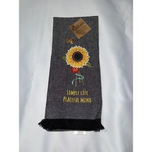 Kay Dee Fashion Linen Tea Towel Sunflower Butterfly Simple Life Peaceful Mind